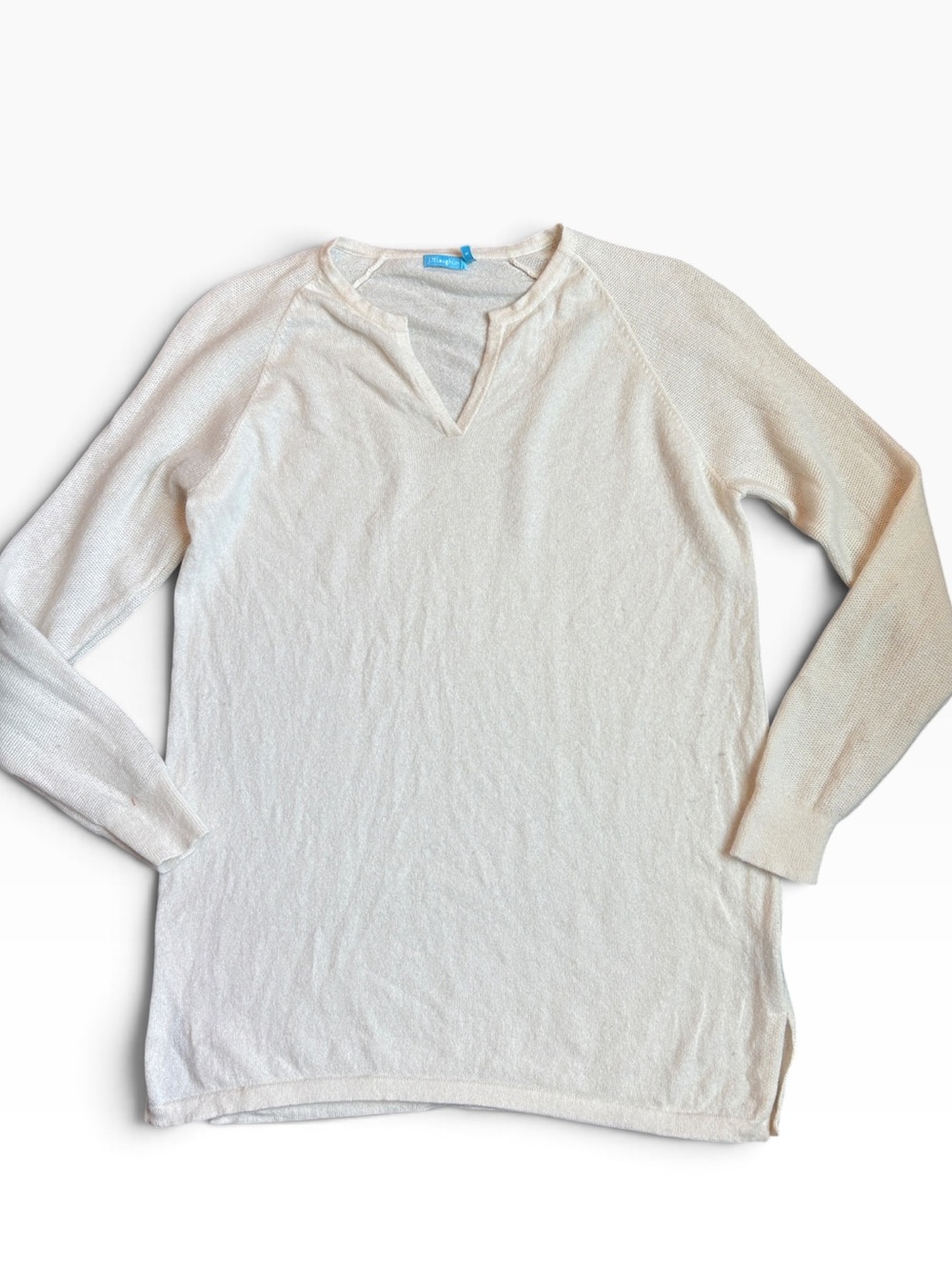 J. McLaughlin 100% Cashmere Women’s S Cream V-Neck READ